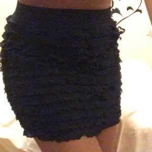 Black Layered Mini Skirt